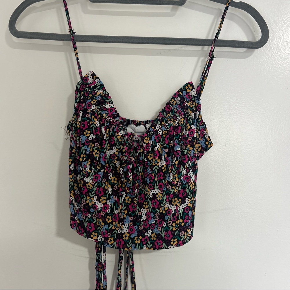 Skylar + Madison Floral Open Back Crop Top